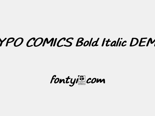 TYPO COMICS Bold Italic DEMO
