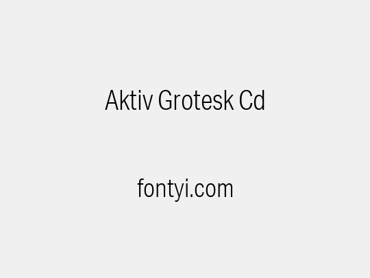Aktiv Grotesk Cd