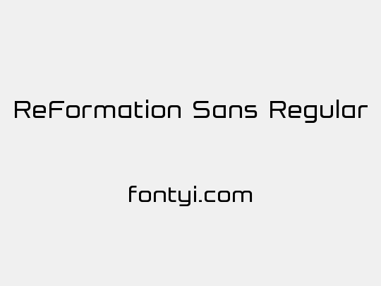 ReFormation Sans Regular