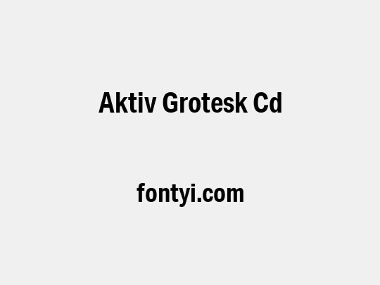 Aktiv Grotesk Cd