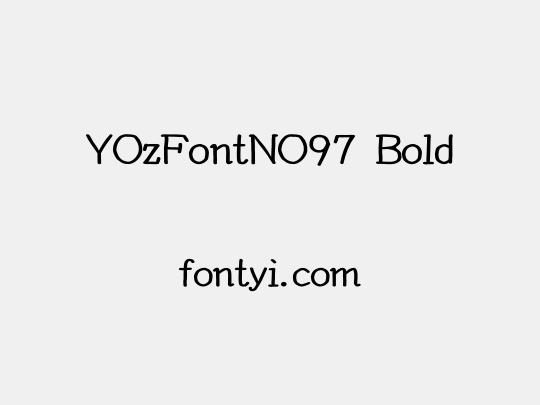 YOzFontNO97 Bold