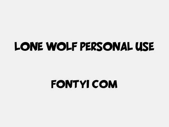 LONE WOLF PERSONAL USE