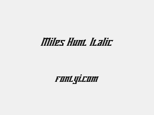 Miles Hunt Italic
