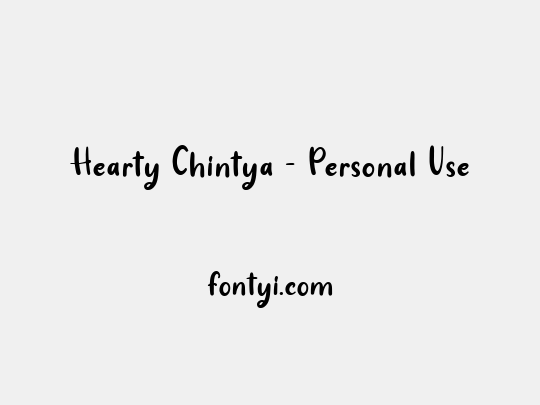 Hearty Chintya - Personal Use