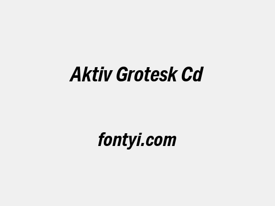 Aktiv Grotesk Cd