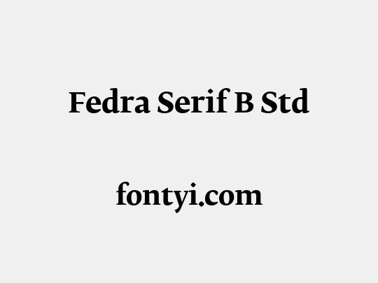 Fedra Serif B Std