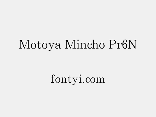 Motoya Mincho Pr6N