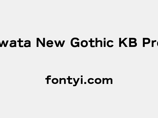 Iwata New Gothic KB Pro
