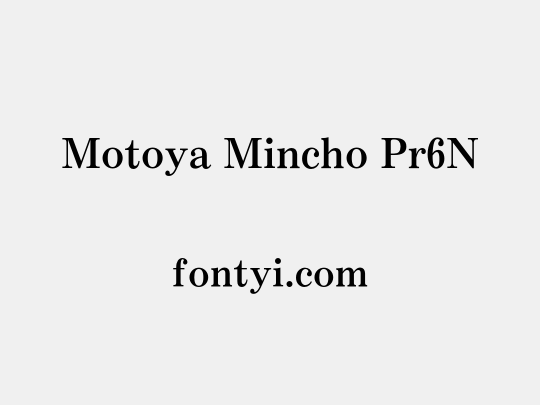 Motoya Mincho Pr6N