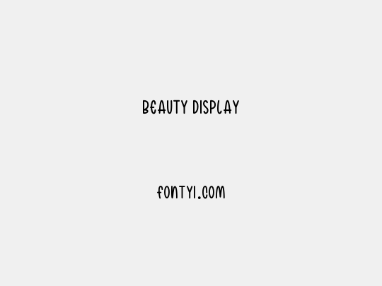 Beauty Display
