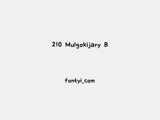 210 Mulgokijary B