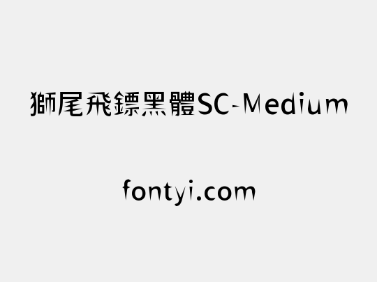 獅尾飛鏢黑體SC-Medium
