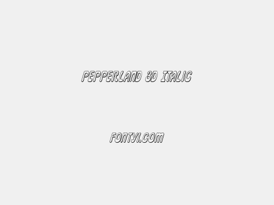 Pepperland 3D Italic