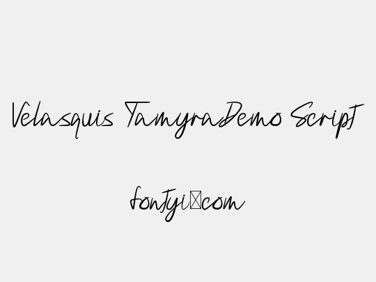 Velasquis TamyraDemo Script