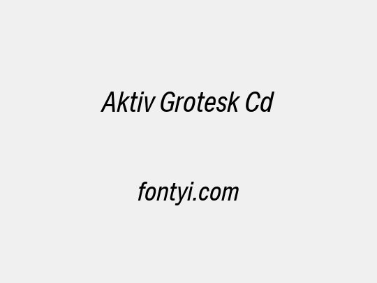 Aktiv Grotesk Cd