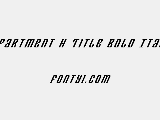Department H Title Bold Italic