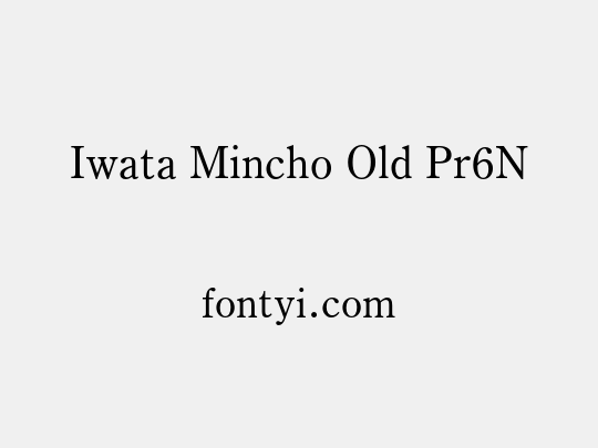 Iwata Mincho Old Pr6N