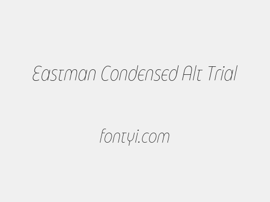 Eastman Condensed Alt Trial