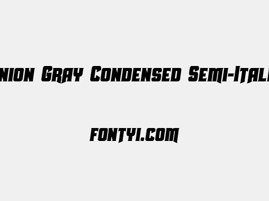 Union Gray Condensed Semi-Italic
