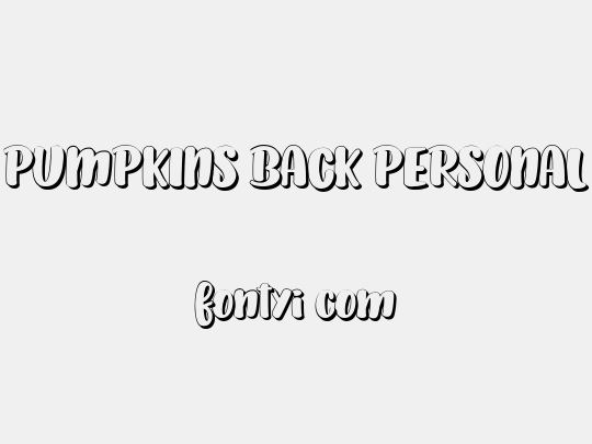 TAN PUMPKINS BACK PERSONAL USE
