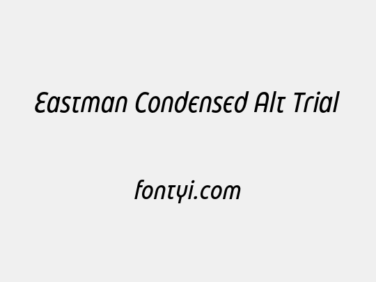 Eastman Condensed Alt Trial