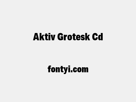 Aktiv Grotesk Cd