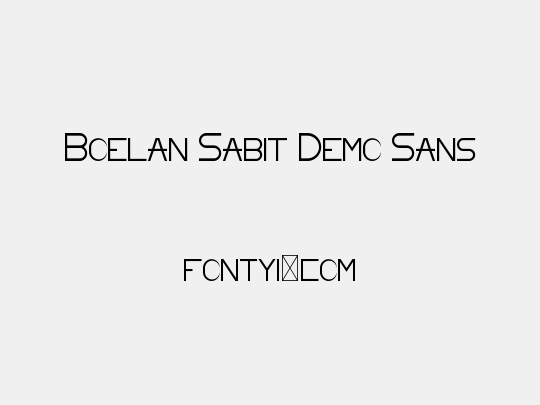 Boelan Sabit Demo Sans