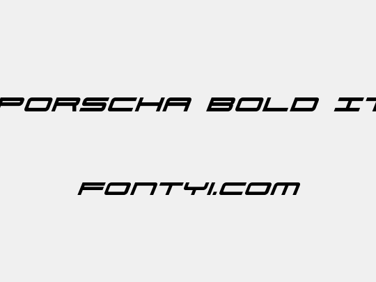 911 Porscha Bold Italic