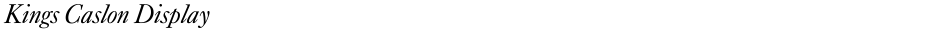 Kings Caslon DisplayDemo