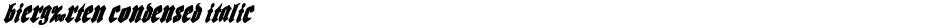 Bierg‰rten Condensed ItalicDemo