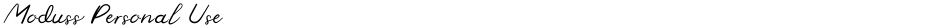 Moduss Personal UseDemo