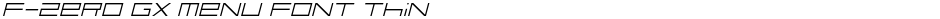 F-Zero GX Menu Font ThinDemo