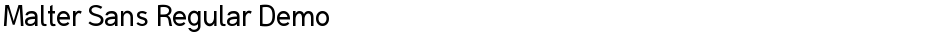 Malter Sans Regular DemoDemo
