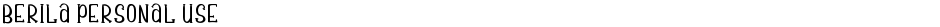 Berila PERSONAL USEDemo