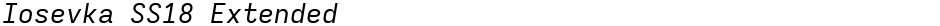 Iosevka SS18 ExtendedDemo