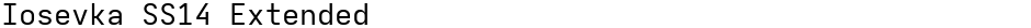 Iosevka SS14 ExtendedDemo
