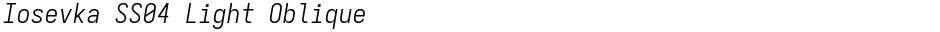 Iosevka SS04 Light ObliqueDemo
