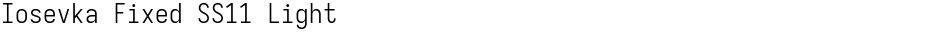 Iosevka Fixed SS11 LightDemo