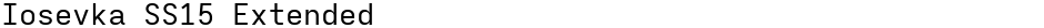 Iosevka SS15 ExtendedDemo