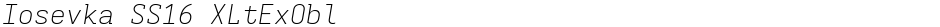 Iosevka SS16 XLtExOblDemo