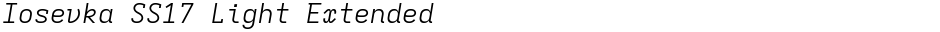 Iosevka SS17 Light ExtendedDemo