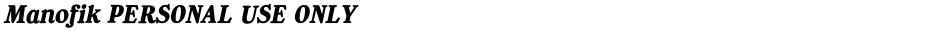 Manofik PERSONAL USE ONLYDemo
