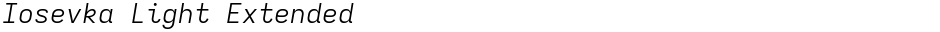 Iosevka Light ExtendedDemo