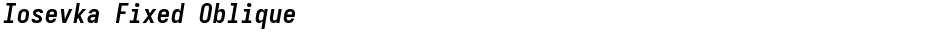 Iosevka Fixed ObliqueDemo