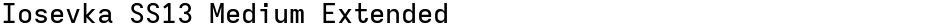 Iosevka SS13 Medium ExtendedDemo
