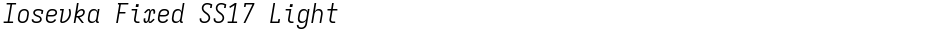 Iosevka Fixed SS17 LightDemo