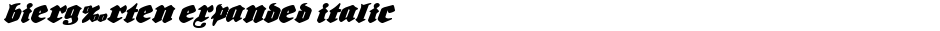 Bierg‰rten Expanded ItalicDemo