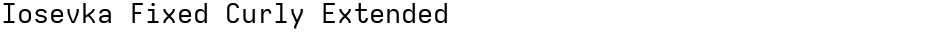 Iosevka Fixed Curly ExtendedDemo