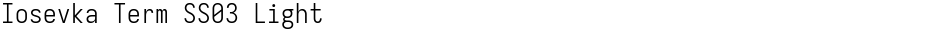 Iosevka Term SS03 LightDemo