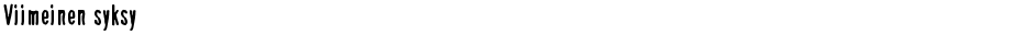 Viimeinen syksyDemo
